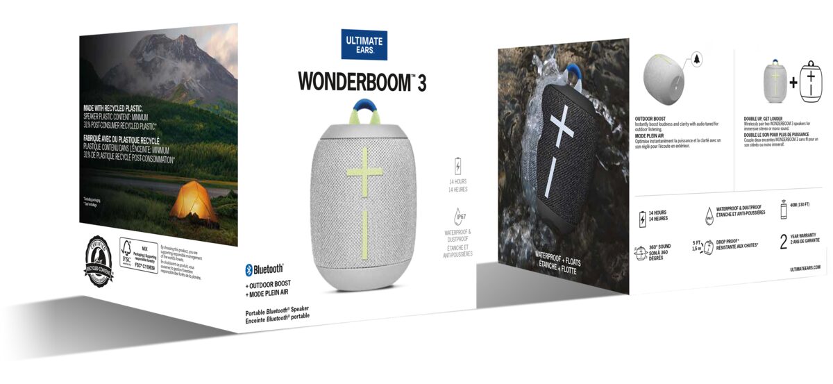 Top-Event Ultimate Ears WONDERBOOM Speaker 3 Bluetooth Portable Mini 