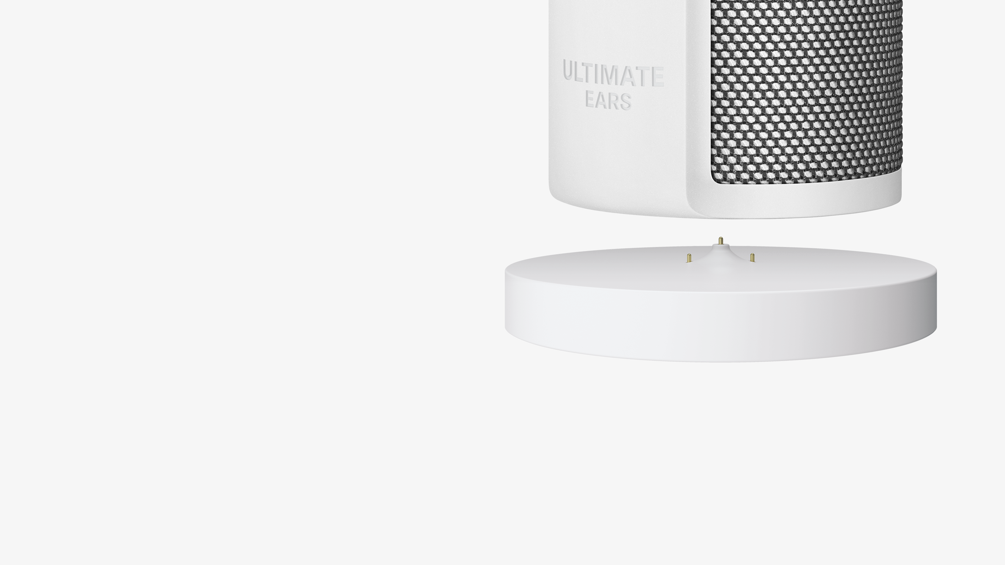 gelb Power Up Ladestation für die kabellosen Lautsprecher Musikwiedergabe beim Aufladen Weiß Ultimate Ears MEGABLAST Bluetooth Lautsprecher